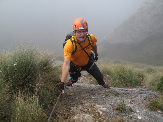 Via Ferrata Ezio Ferrari: Axel im Ausstieg