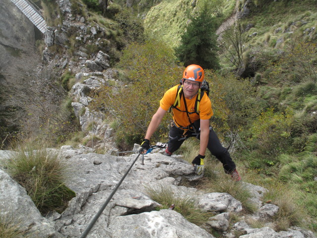 Via Ferrata Sass Brusai: Axel nach der Brücke