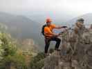 Via Ferrata Sass Brusai: Axel vor der Brücke