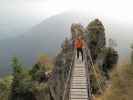 Via Ferrata Sass Brusai: Axel auf der Brücke