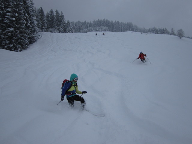 Lea, Anabel, Erhard und Martina auf der Unteren Prädastenalm