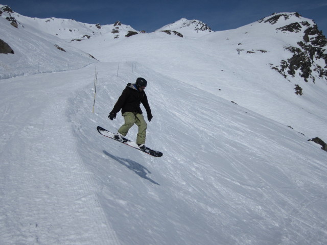 Markus neben der Piste Gentianes (8. März)