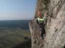 Pittentaler Klettersteig: Sabrina in der ersten Querung