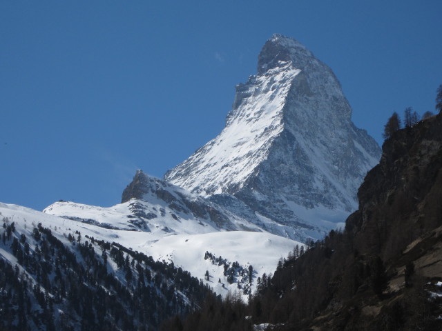 Matterhorn von Zermatt aus (28. M&auml;rz)