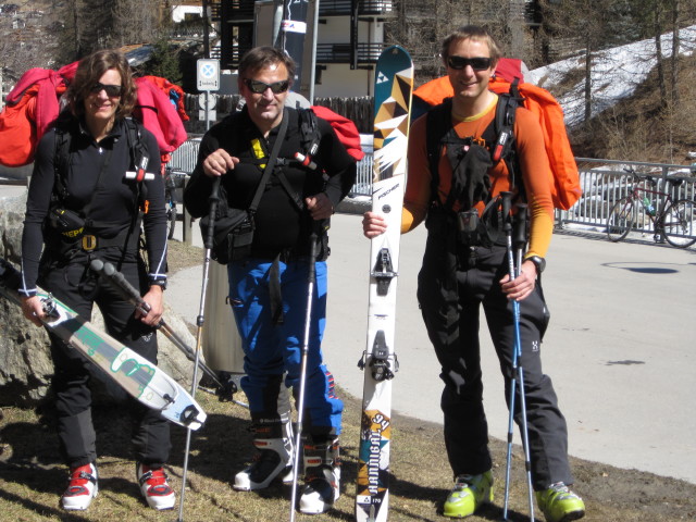 Martina, Erhard und ich in Zermatt (28. M&auml;rz)