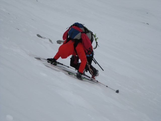 Martina zwischen Schönbielhütte und Schönbielgletscher (29. März)