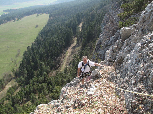 Tirolersteig: Erich in der 3. Seill&auml;nge