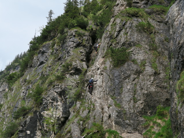 Grünstein-Klettersteig: Klammerwandl der Variante 'Hotelroute'