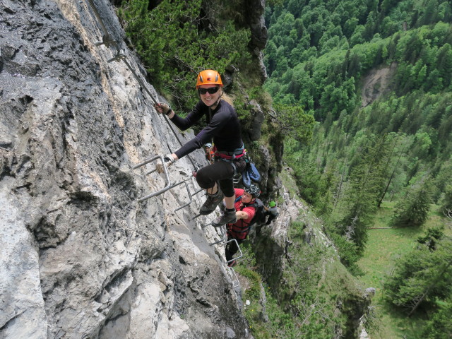 Grünstein-Klettersteig: Sabrina und Stefan im Quittenbaumeck