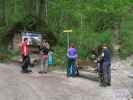 Grünstein-Klettersteig: Stefan, Sabrina, Romana und Christian am Anseilplatz