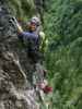 Grünstein-Klettersteig: Romana, Sabrina und Christian in der Variante 'Hotelroute'