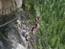 Grünstein-Klettersteig: Romana, Stefan und Sabrina in der Variante 'Hotelroute'