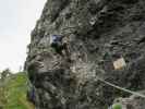 Grünstein-Klettersteig: Christian in der Variante 'Gipfelwand'