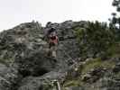 Grünstein-Klettersteig: Sabrina und Christian in der Variante 'Gipfelwand'