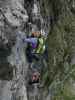 Grünstein-Klettersteig: Romana und Stefan in der Variante 'Gipfelwand'