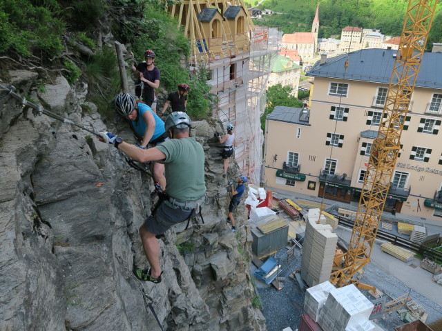 Silver Bullet-Klettersteig: Thomas in der Querung (5. Juni)