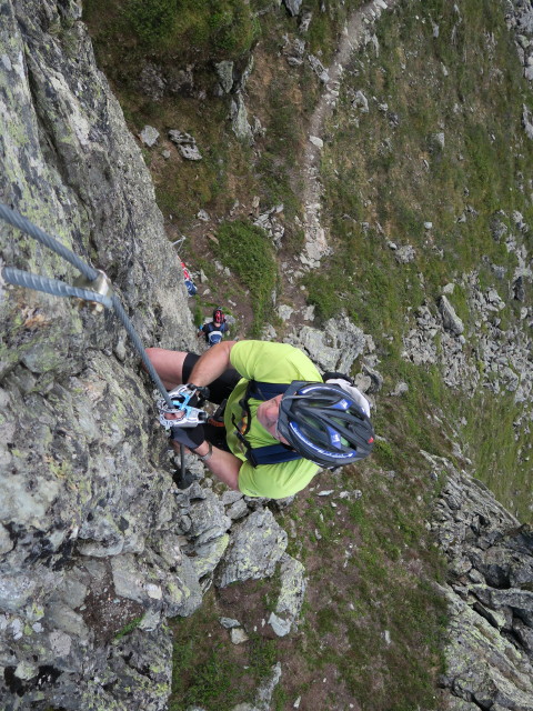 Hirschkarspitze-Klettersteig: schwierige Einstiegsvariante (6. Juni)