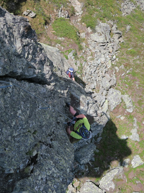Hirschkarspitze-Klettersteig: schwierige Einstiegsvariante (6. Juni)