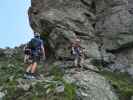 Hirschkarspitze-Klettersteig: Thomas in der schwierigen Einstiegsvariante (6. Juni)