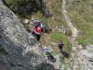 Hirschkarspitze-Klettersteig: Florian in der schwierigen Einstiegsvariante (6. Juni)