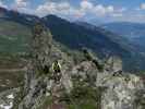 Hirschkarspitze-Klettersteig: nach der zweiten Seilbrücke (6. Juni)