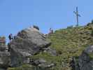 Hirschkarspitze-Klettersteig: Stephanie im Ausstieg (6. Juni)