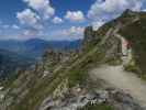 Hirschkarspitze-Klettersteig: Andrea am Abstieg (6. Juni)