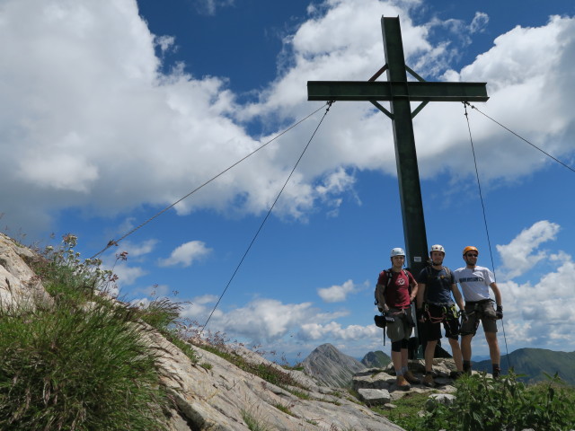 Oliver, David und ich am Ostgipfel des Frischenkofels, 2.230 m
