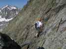 Glödis-Klettersteig: Erich auf der Brücke (4. Juli)