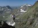 Glödis-Klettersteig: Erich auf der Brücke (4. Juli)