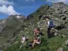 Erich, Bernadette, Irmgard und Werner zwischen Östlichem Sattelkopf und Schleinitz-Klettersteig