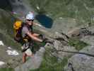 Schleinitz-Klettersteig: Bernadette zwischen Mittlerem Sattelkopf und Westlichem Sattelkopf