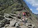 Schleinitz-Klettersteig: Irmgard, Bernadette und Erich in der Trelebitschscharte, 2.663 m