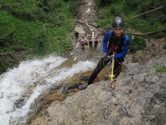 Susanne, Josef, Sonja, Edith und Johanna beim Lum-Fall