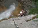 Millnatzenklamm-Klettersteig: Susanne in der Variante Steinbeißer