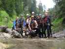 Millnatzenklamm-Klettersteig: Karoline, Johanna, Josef, ich, Susanne, Helmut, Ulrike, Edith und Sonja beim Ausstieg