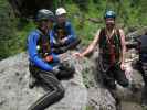 Millnatzenklamm-Klettersteig: Johanna, Karoline und Helmut beim Ausstieg