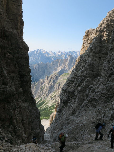 Ulrike, Josef und Bernadette zwischen Rifugio Auronzo und Westliche Zinne-Normalweg