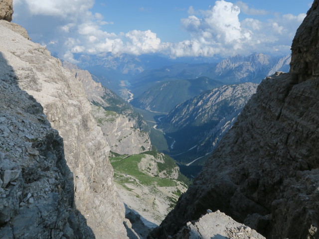 Val d'Ansiei vom Westliche Zinne-Normalweg aus