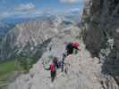 Westliche Zinne-Normalweg: Susanne, Dominika, Evelyn, Bernadette, Irene und Werner zwischen Ringband und Westlicher Zinne