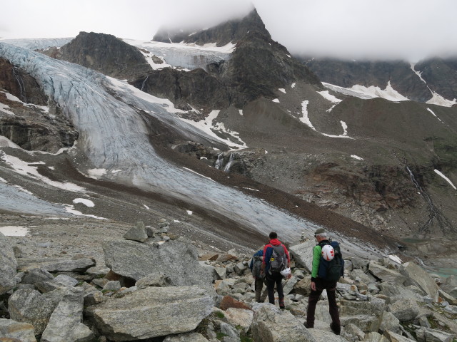 Christian, Gabriel und Uwe zwischen Wiesbadener Hütte und Ochsentaler Gletscher (14. Juli)