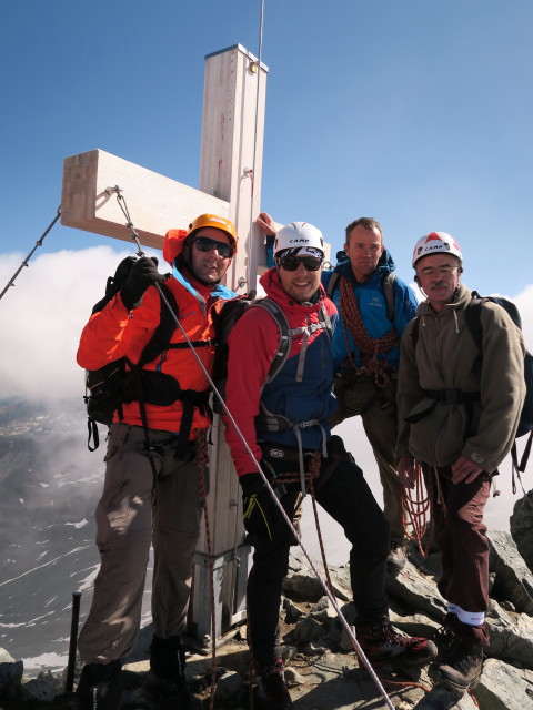 Ich, Gabriel, Christian und Uwe am Piz Buin, 3.312 m (14. Juli)