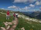 Carmen, Romy und Erich am Liechtensteiner Höhenweg zwischen Bettlerjoch und Hochjoch (22. Aug.)