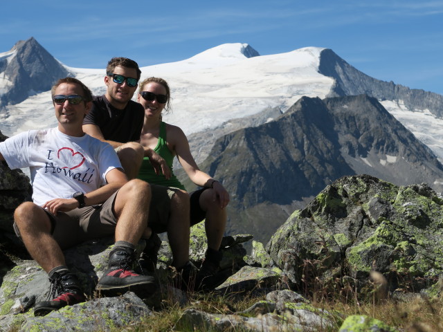 Ich, Christian und Sabrina neben dem Venediger H&ouml;henweg am First (28. Aug.)
