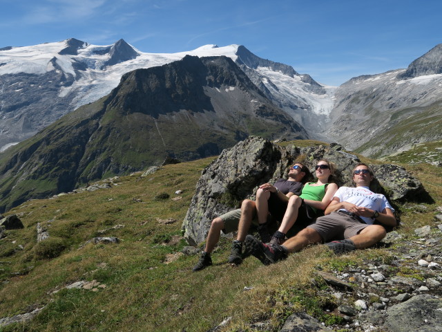 Christian, Sabrina und ich am Zeigerpalfen, 2.506 m (28. Aug.)