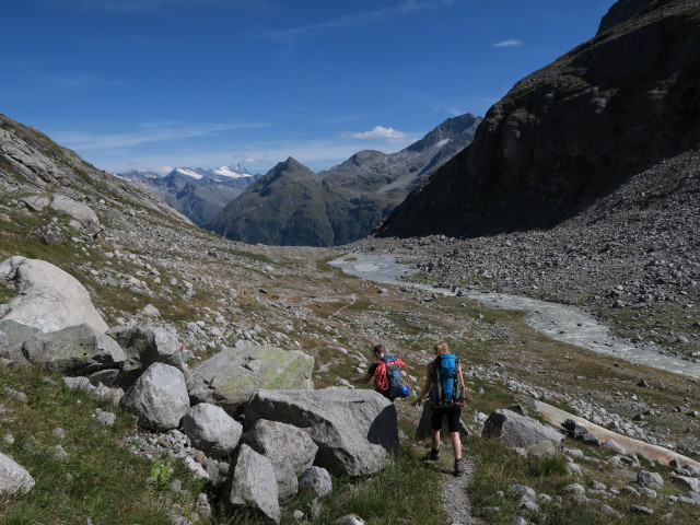 Christian und Sabrina am Venediger H&ouml;henweg zwischen In den Wandln und Viltragenbach (28. Aug.)