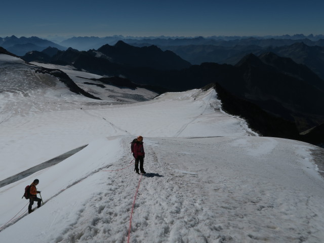 Erich und Angela am Schlatenkees zwischen Venedigerscharte und Gro&szlig;venediger (29. Aug.)