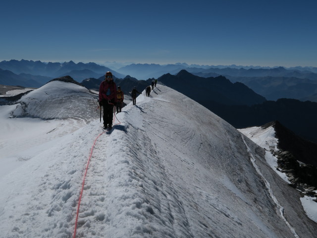Angela, Erich und Christian am Schlatenkees zwischen Venedigerscharte und Gro&szlig;venediger (29. Aug.)