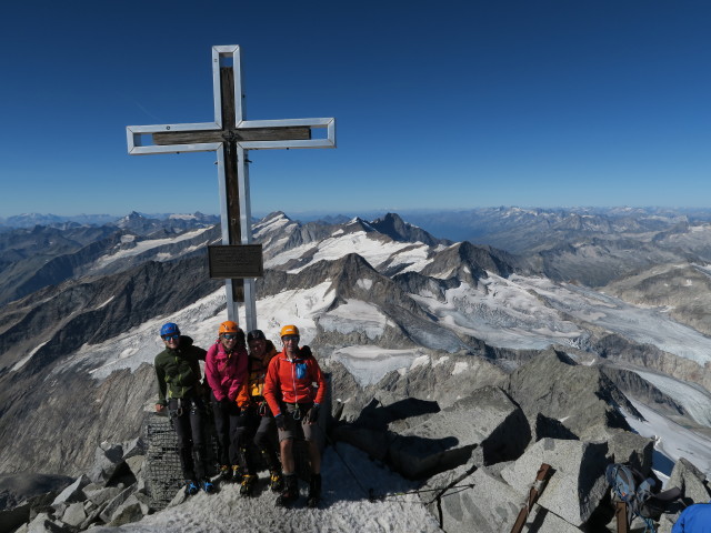 Christian, Angela, Erich und ich am Gro&szlig;venediger, 3.662 m (29. Aug.)