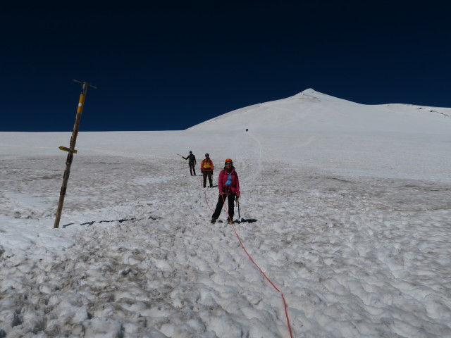 Christian, Erich und Angela am Rainert&ouml;rl, 3.416 m (29. Aug.)